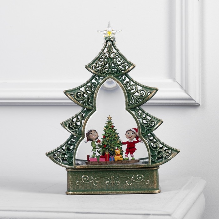 Светодиодная фигура «Ёлка с детьми и ёлкой» 23 × 29 × 9.5 см, пластик, батарейки ААх3 (не в комплекте), USB, свечение тёплое белое Светодиодная фигура «Ёлка с детьми и ёлкой» 23 × 29 × 9.5 см, пластик, батарейки ААх3 (не в комплекте), USB, свечение тёплое белое