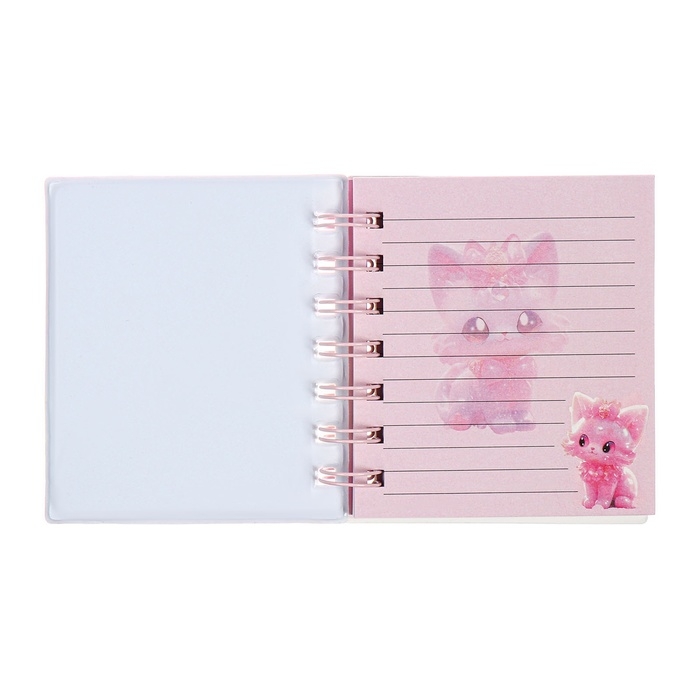 Записная книжка подарочная на гребне 80л,линия, цветной блок,обложка ПВХ 3D Кошка(10х10,5см)   10539 Записная книжка подарочная на гребне 80л,линия, цветной блок,обложка ПВХ 3D Кошка(10х10,5см)   10539