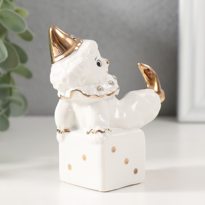 Сувенир керамика Сувенир керамика "Клоун на игральном кубике" белый с золотом, стразы 4,4х7х9,5 см