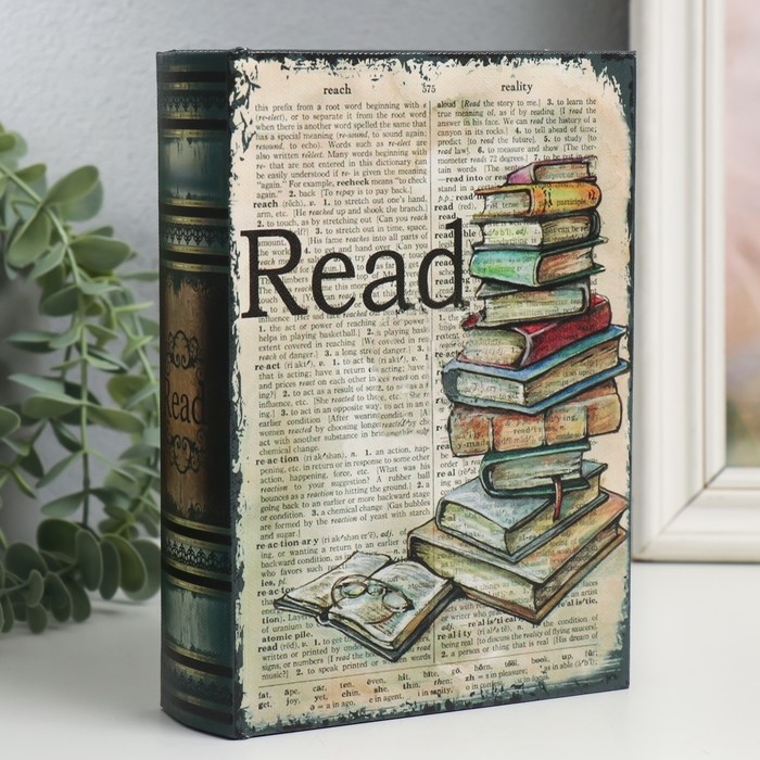 Шкатулка-книга дерево, кожзам  Шкатулка-книга дерево, кожзам "Книжный клуб" 4,5х13х18 см