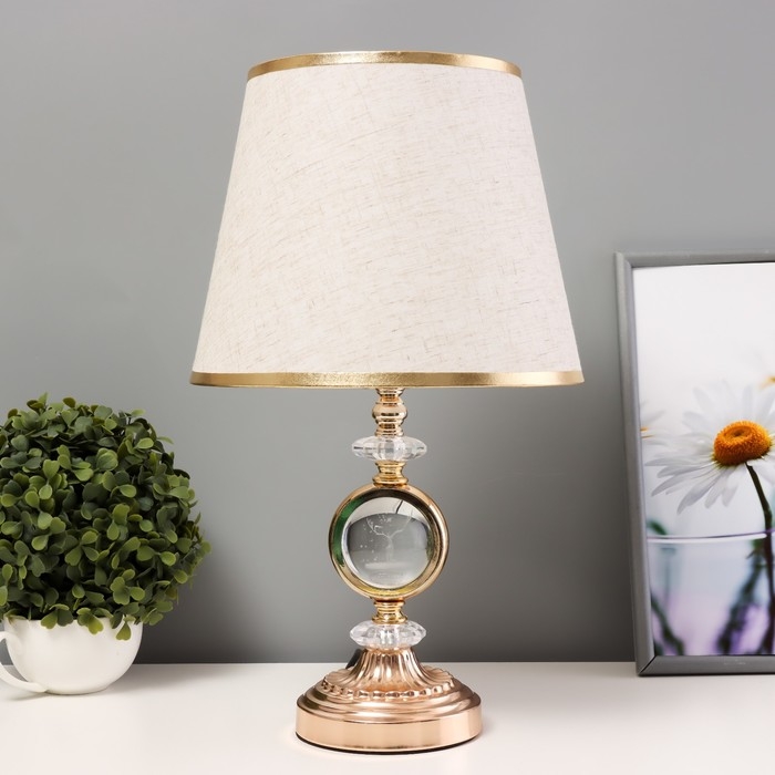 Настольная лампа с подсветкой Настольная лампа с подсветкой "Рунди" Е27 40Вт золото 24х24х41 см