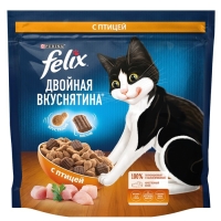 Сухой корм Felix "Двойная вкуснятина", для кошек,  птица, 1.3 кг