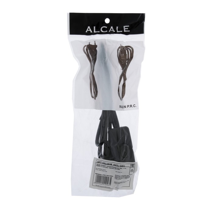 Шнур сетевой с выключателем для бра, 1,5 м, ШВВП 2 х 0.5 мм2, черный Шнур сетевой с выключателем для бра, 1,5 м, ШВВП 2 х 0.5 мм2, черный