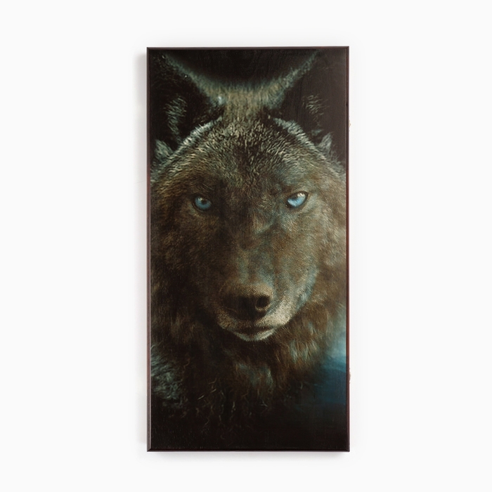 Нарды деревянные большие, с шашками  Нарды деревянные большие, с шашками "Волк", настольная игра, 60 х 60 см