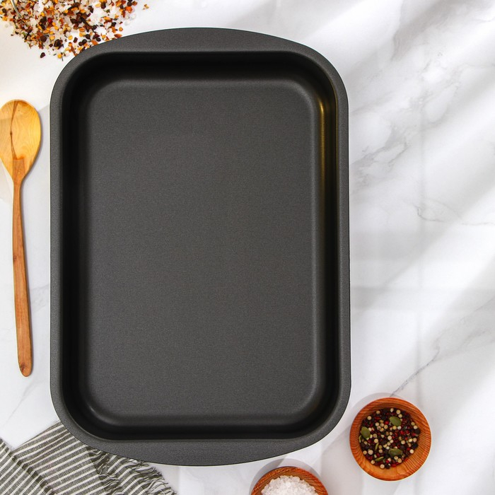 Противень Discovery, 39,5×27×6,5 см, антипригарное покрытие, цвет серый Противень Discovery, 39,5×27×6,5 см, антипригарное покрытие, цвет серый