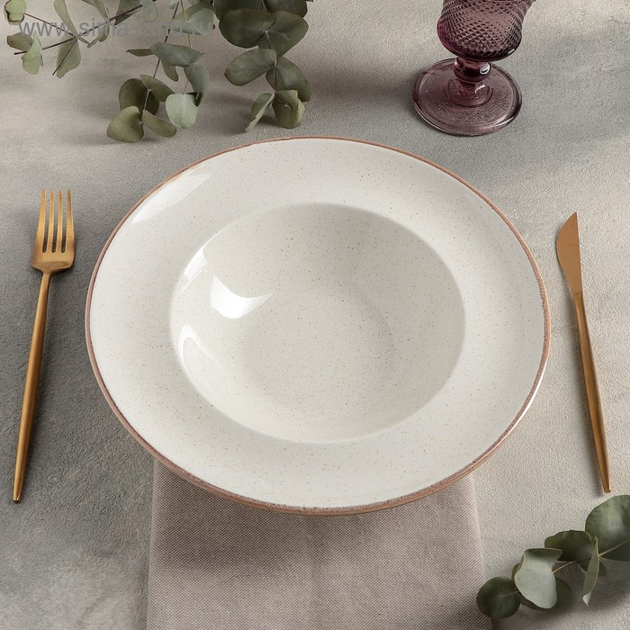 Тарелка для пасты Beige, 500 мл, d=25 см, цвет бежевый Тарелка для пасты Beige, 500 мл, d=25 см, цвет бежевый