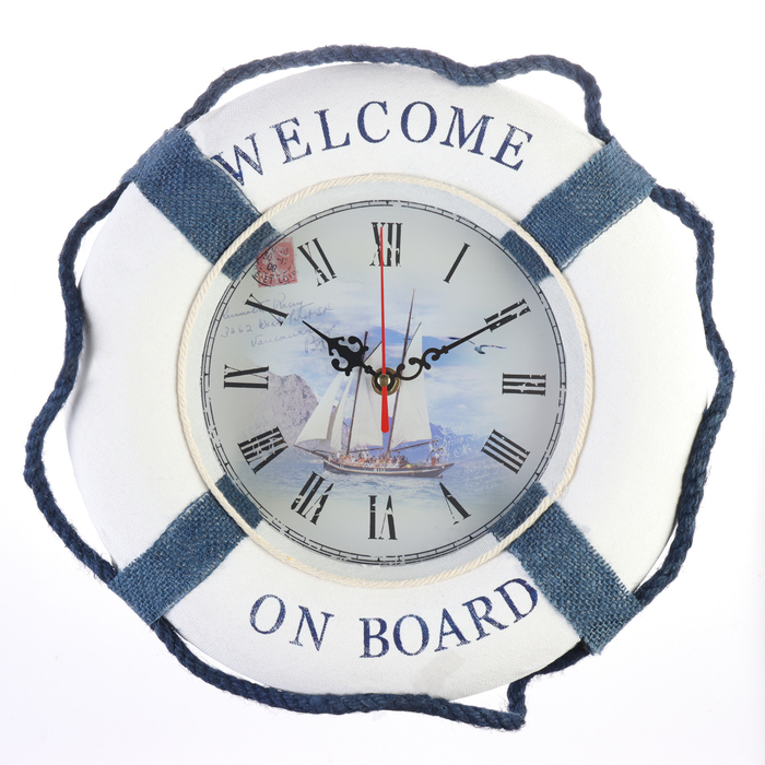 Часы настенные, серия: Море, Часы настенные, серия: Море, "Стаксель", дискретный ход, d-30 см