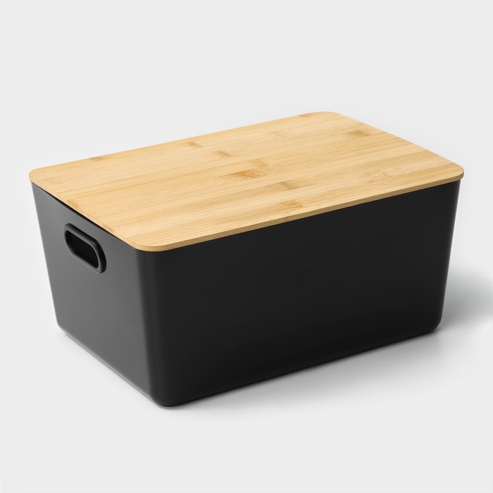 Контейнер для хранения с крышкой LaDо́m «Лаконичность», 31,5×22×15 см, цвет тёмно - серый Контейнер для хранения с крышкой LaDо́m «Лаконичность», 31,5×22×15 см, цвет тёмно - серый