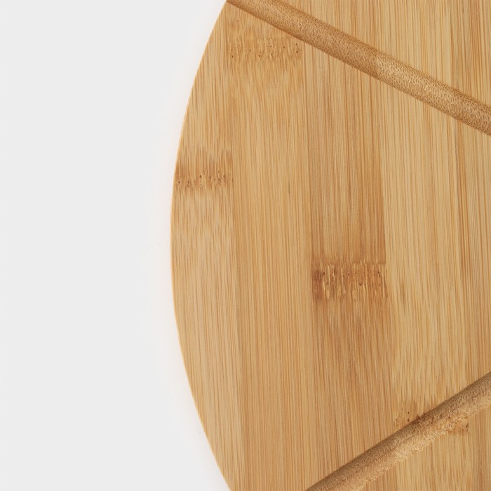 Доска для подачи пиццы Доляна, d=32 см, в комплекте с ножом, бамбук, нержавеющая сталь Доска для подачи пиццы Доляна, d=32 см, в комплекте с ножом, бамбук, нержавеющая сталь