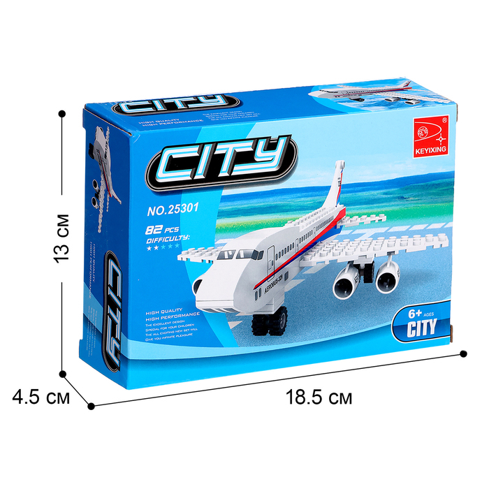 Конструктор &laquo;Пассажирский самолёт&raquo;, 78 деталей