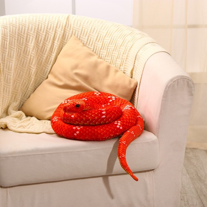 Мягкая игрушка «Змея», 200 см, цвет терракотовый Мягкая игрушка «Змея», 200 см, цвет терракотовый