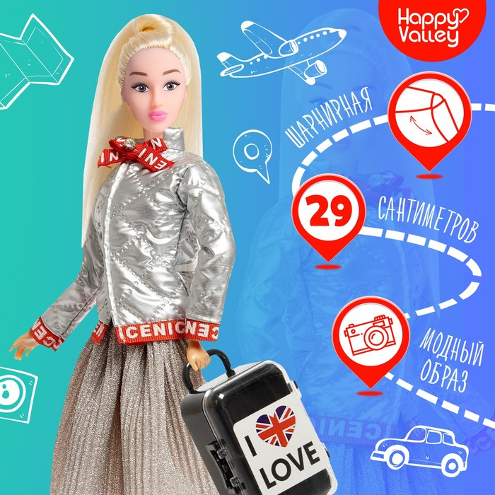 Кукла-модель шарнирная «Сандра в Англии» с аксессуарами, серия Вокруг света Кукла-модель шарнирная «Сандра в Англии» с аксессуарами, серия Вокруг света