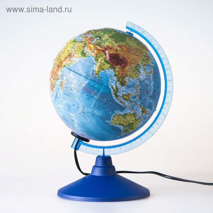 Глoбус физический рельефный Глoбус физический рельефный "Классик Евро", диаметр 250 мм, с подсветкой