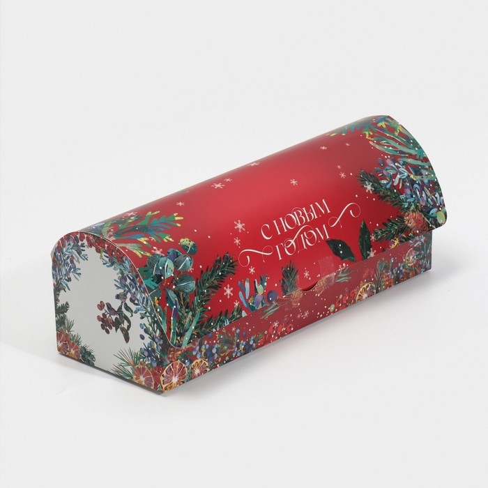Коробка под кекс «С Новым годом!», 9 х 9 х 24,5 см, Новый год Коробка под кекс «С Новым годом!», 9 х 9 х 24,5 см, Новый год