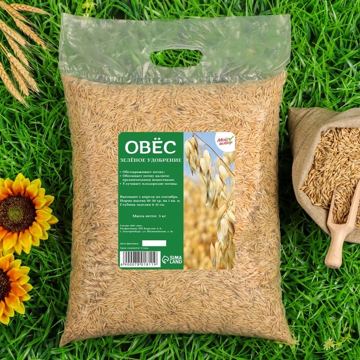 Семена Овес, Мой Выбор, 5 кг Семена Овес, Мой Выбор, 5 кг