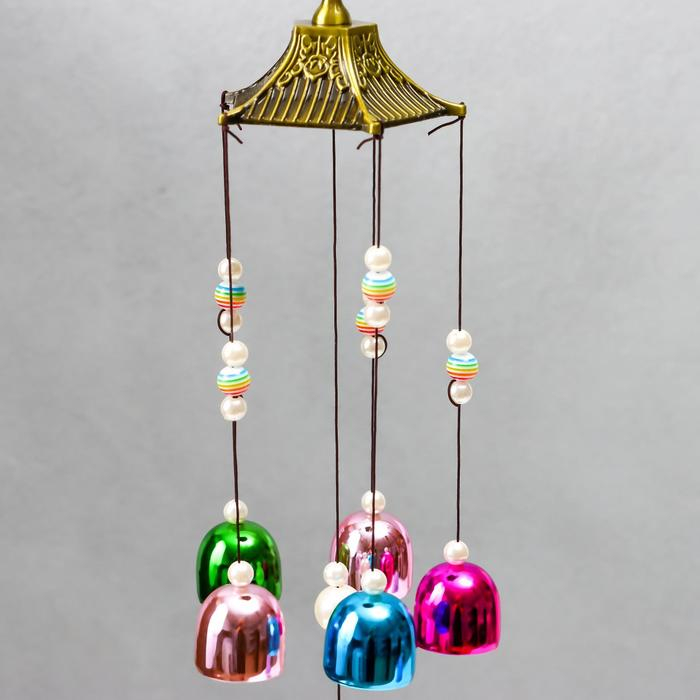 Музыка ветра металл Музыка ветра металл "Три золотых слона" 6 колокольчиков 55х8х8 см