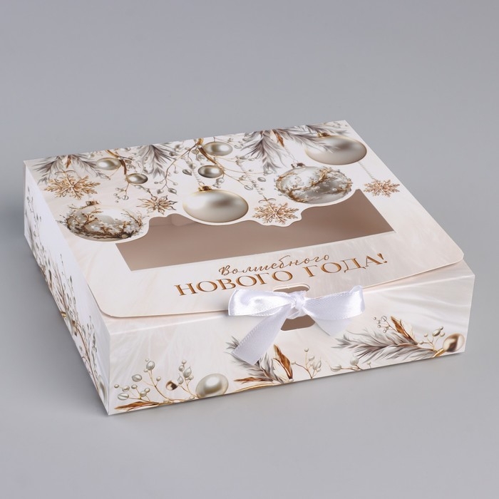 Коробка новогодняя складная «Роскошь» 20 х18 х 5 см, Новый год Коробка новогодняя складная «Роскошь» 20 х18 х 5 см, Новый год