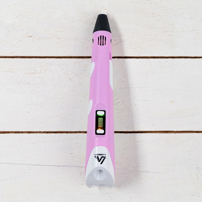 3D ручка Luazon, дисплей, работа с пластиком ABS и PLA, пластик в комплекте, розовая 3D ручка Luazon, дисплей, работа с пластиком ABS и PLA, пластик в комплекте, розовая