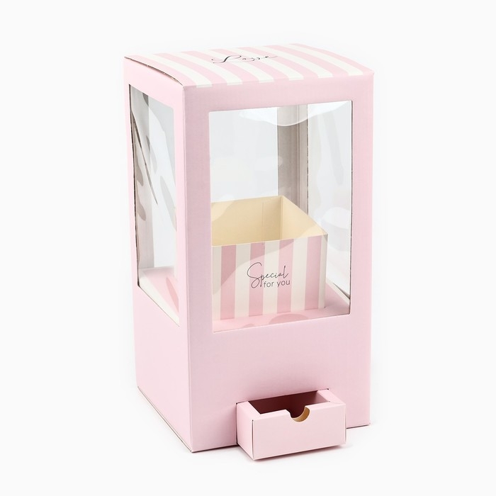 Коробка подарочная для цветов с вазой из МГК складная, упаковка, «Для тебя», 16 х 23 х 16 см Коробка подарочная для цветов с вазой из МГК складная, упаковка, «Для тебя», 16 х 23 х 16 см