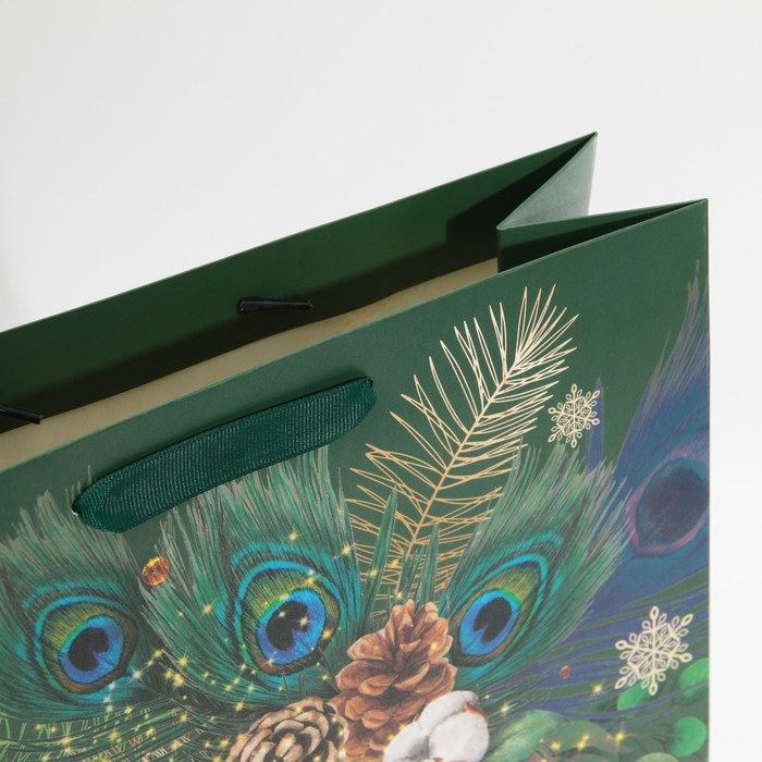 Пакет подарочный новогодний ламинированный «Малахит», L 31 х 40 х 11,5 см, Новый год Пакет подарочный новогодний ламинированный «Малахит», L 31 х 40 х 11,5 см, Новый год