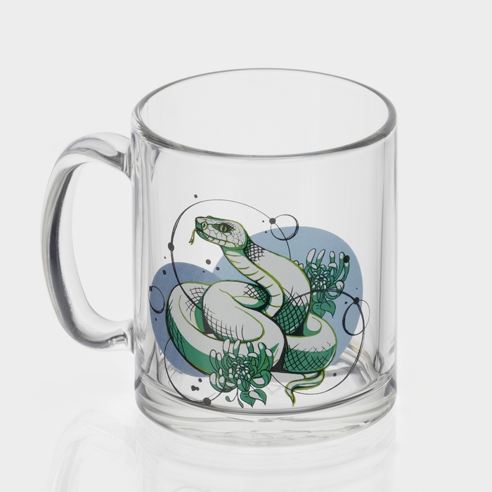 Кружка стеклянная чайная «Змеи», 320 мл, МИКС Кружка стеклянная чайная «Змеи», 320 мл, МИКС