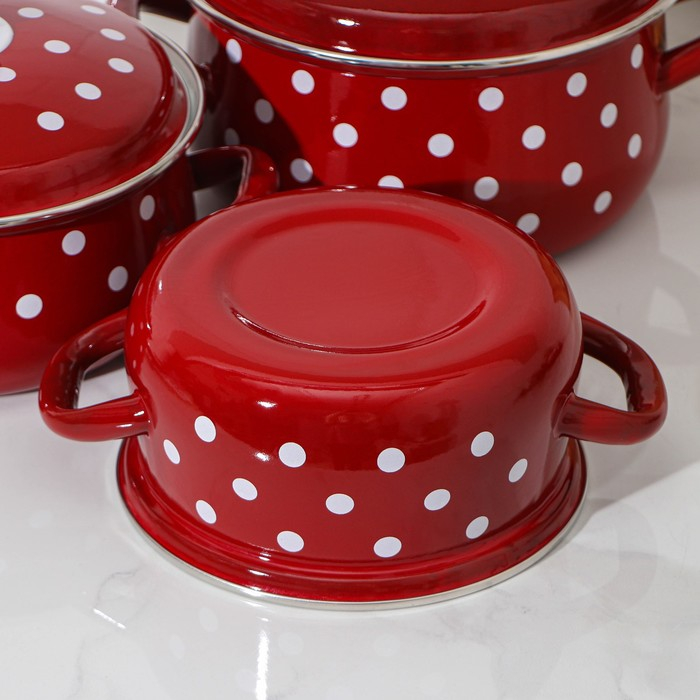 Набор кастрюль «Моника», 3 предмета: 1,5 л, 2 л, 3 л, эмалированные крышки, индукция Набор кастрюль «Моника», 3 предмета: 1,5 л, 2 л, 3 л, эмалированные крышки, индукция