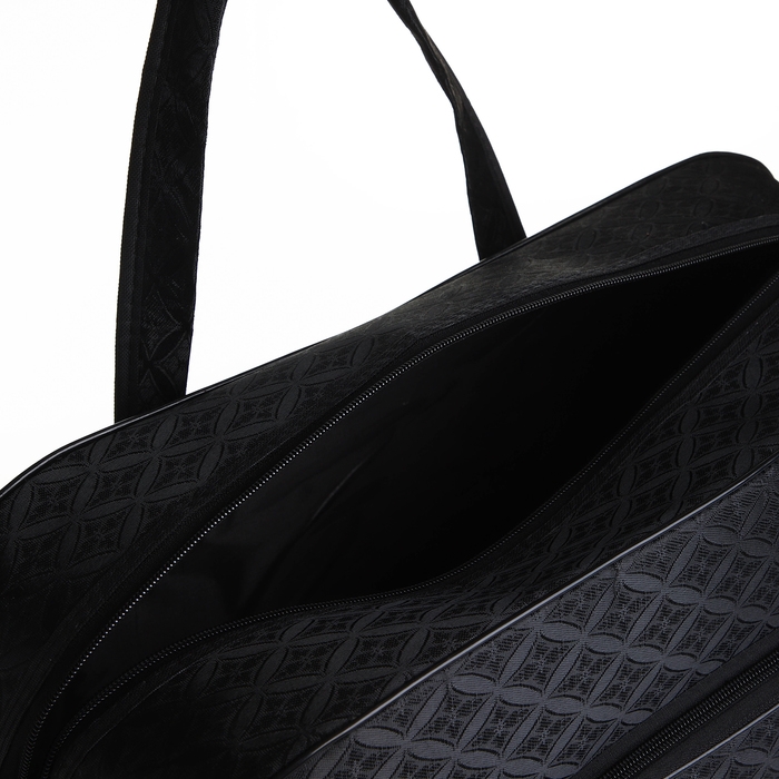 Сумка дорожная на молнии, наружный карман, длинный ремень, цвет чёрный Сумка дорожная на молнии, наружный карман, длинный ремень, цвет чёрный