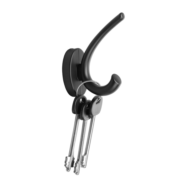 Крючок мебельный CAPPIO USUAL, двухрожковый, черный Крючок мебельный CAPPIO USUAL, двухрожковый, черный