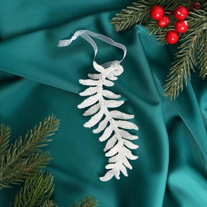Украшение ёлочное Украшение ёлочное "Морозная ветвь" 4,5х13 см, белый