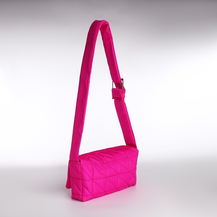 Сумка женская стеганная на плечо, отдел на молнии, 25х14х6 см, цвет розовый Сумка женская стеганная на плечо, отдел на молнии, 25х14х6 см, цвет розовый