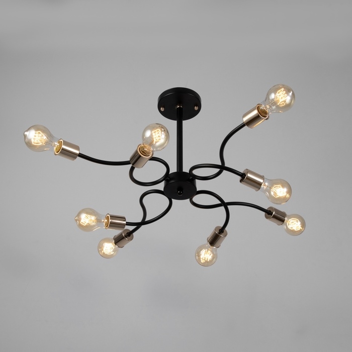 Люстра Люстра "Рипли" 8хЕ27 40Вт черно-золотой 60х60х40 см