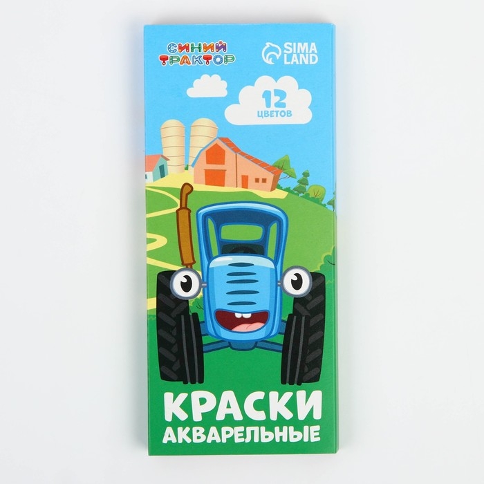 Акварель медовая «Синий трактор», 12 цветов, в картонной коробке, без кисти Акварель медовая «Синий трактор», 12 цветов, в картонной коробке, без кисти