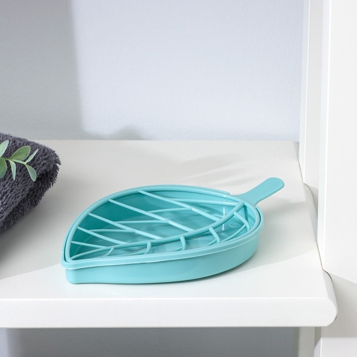 Мыльница «Лист», пластик, 17,5×10,5×2 см, цвет МИКС