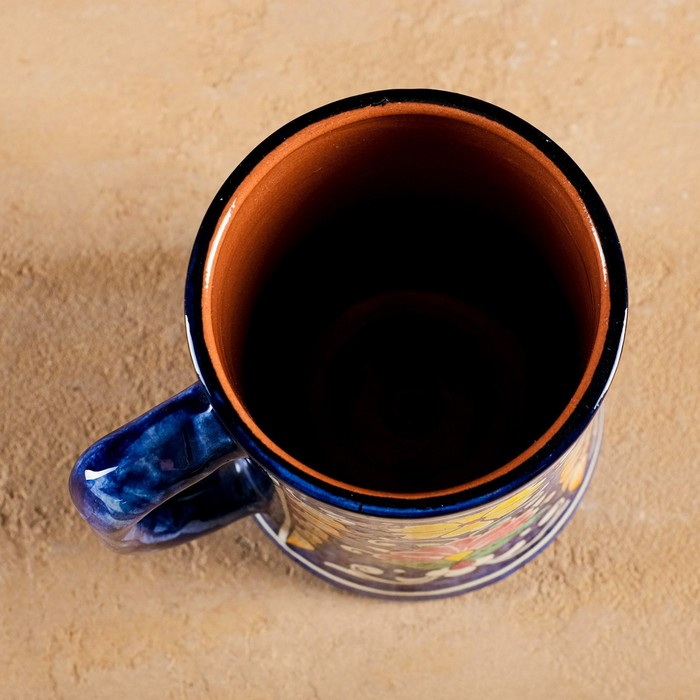 Кружка Риштанская Керамика Кружка Риштанская Керамика "Цветы", 500 мл, синий