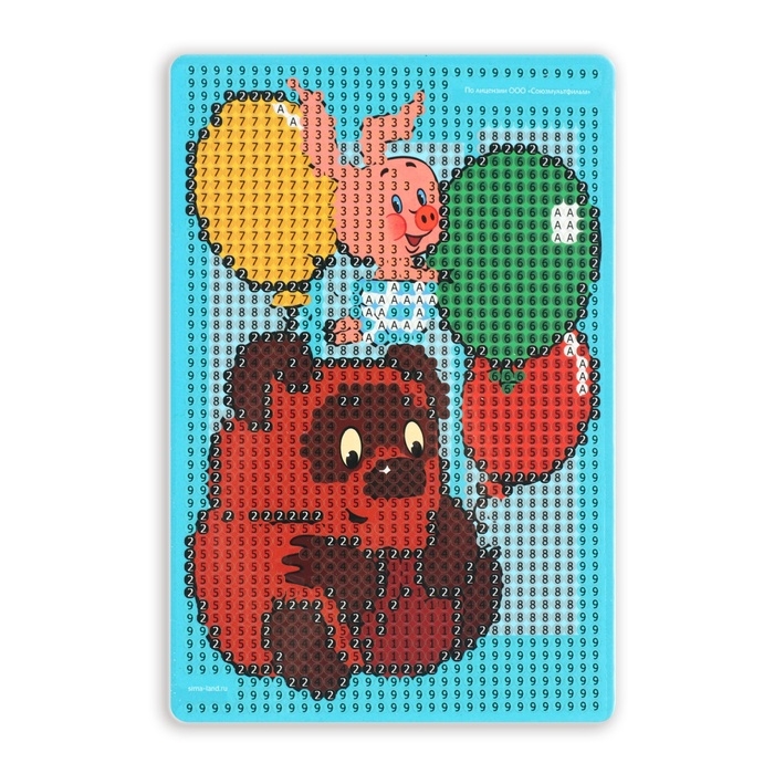 Алмазная мозаика для детей  Алмазная мозаика для детей "Винни Пух и Пятачок", 10*15 см