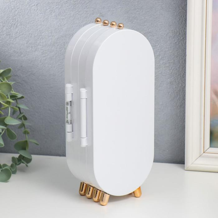 Шкатулка-кейс для украшений пластик Шкатулка-кейс для украшений пластик "Овал" белый 23,5х6,5х11,5 см