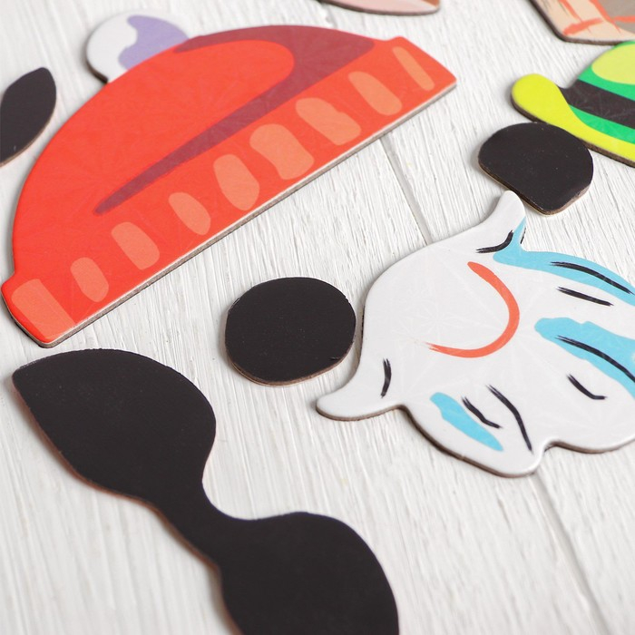 Конструктор магнитный «Весёлые рожицы»: карточки, маркер, магнитные элементы Конструктор магнитный «Весёлые рожицы»: карточки, маркер, магнитные элементы