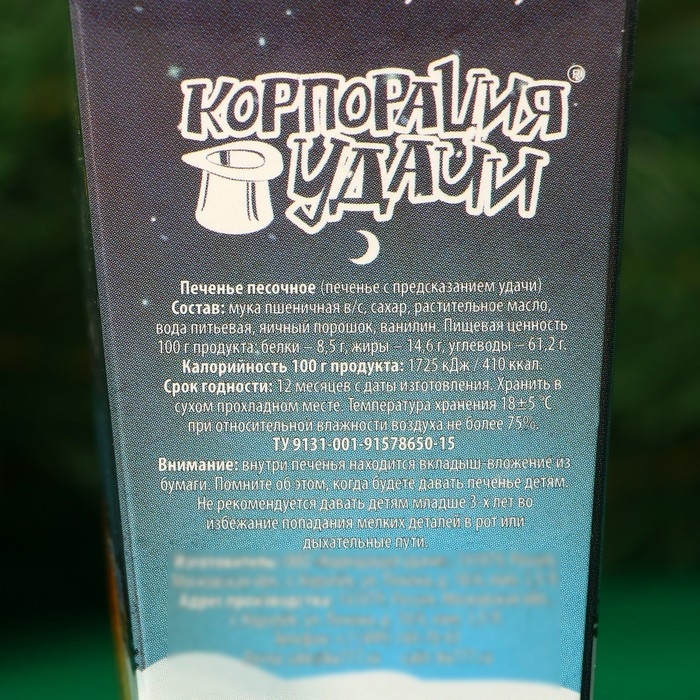 Новый год. Печенье песочное с новогодними предсказаниями Новый год. Печенье песочное с новогодними предсказаниями "Медведь", 14 г, 2 шт