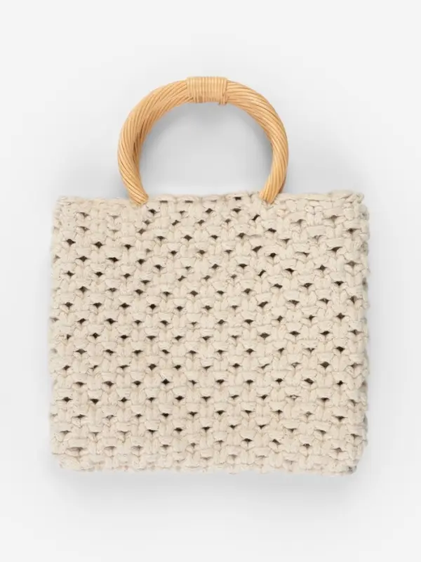 Ручки для сумки деревянные, плетёные, d=10.2 / 12.5 см, 2 шт., бежевые