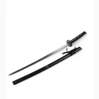 Макет оружия &laquo;Сувенирная катана на подставке&raquo;, чёрные ножны с иероглифами, 104 см