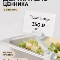 Ценникодержатель &laquo;Дели&raquo;, с зажимом для гастроёмкостей, 2&times;2&times;4 см, прозрачный