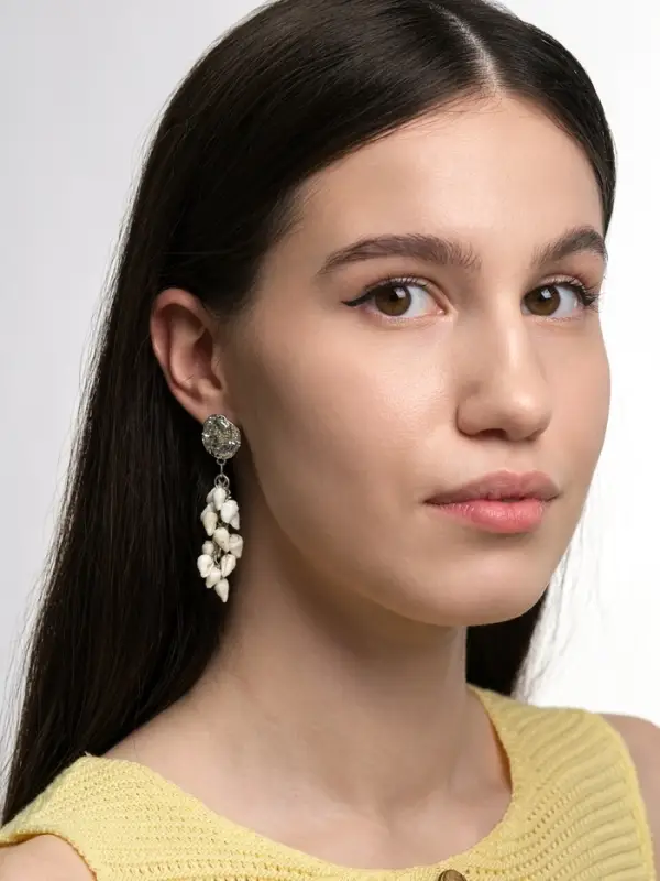 Серьги &laquo;Морской мир&raquo;, ракушечки маленькие, белые в серебре