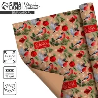 Бумага упаковочная крафтовая «Зимняя сказка», 50 х 70 см Бумага упаковочная крафтовая «Зимняя сказка», 50 х 70 см