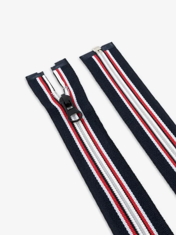 Молния &laquo;Спираль&raquo;, №5, разъёмная, замок автомат, 60 см, тёмно-синяя, красный, белый