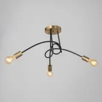 Люстра &laquo;Узел&raquo; 3&times;40 Вт Е27 черный/латунь 52&times;52&times;36 см