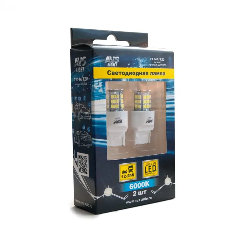 T114A T20/белый/(W3*16d) 78SMD 3014, 1 contact, коробка 2 шт.