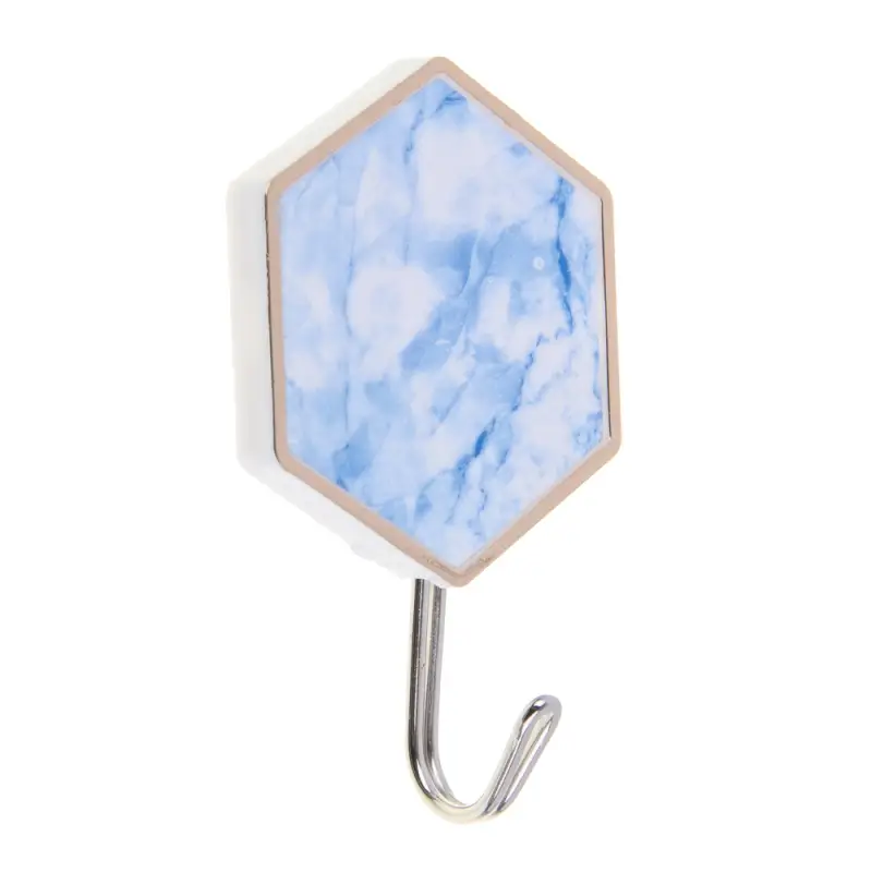 VETTA Крючки самоклеящиеся "Голубой мрамор", 2шт., пластик, металл