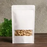 Пакет Zip-lock Крафт, белый, с прямоугольным окном 20×30 см