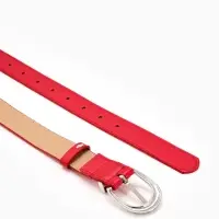 Ремень женский &laquo;Кэлли&raquo;, 110&times;3 см, пряжка металл, серебристая, красный