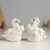 Копилка керамика "Лошадка с мешком" белый МИКС 9х5,5х10 см
